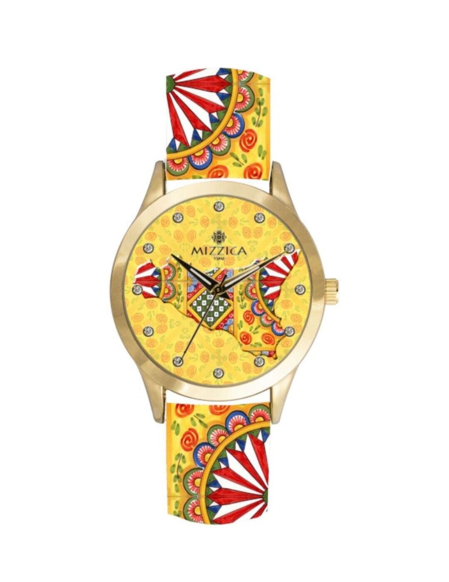 Mizzica Time Orologi Crisafi Gioielli | Orologio Mizzica La Sicilia Giallo Mb132