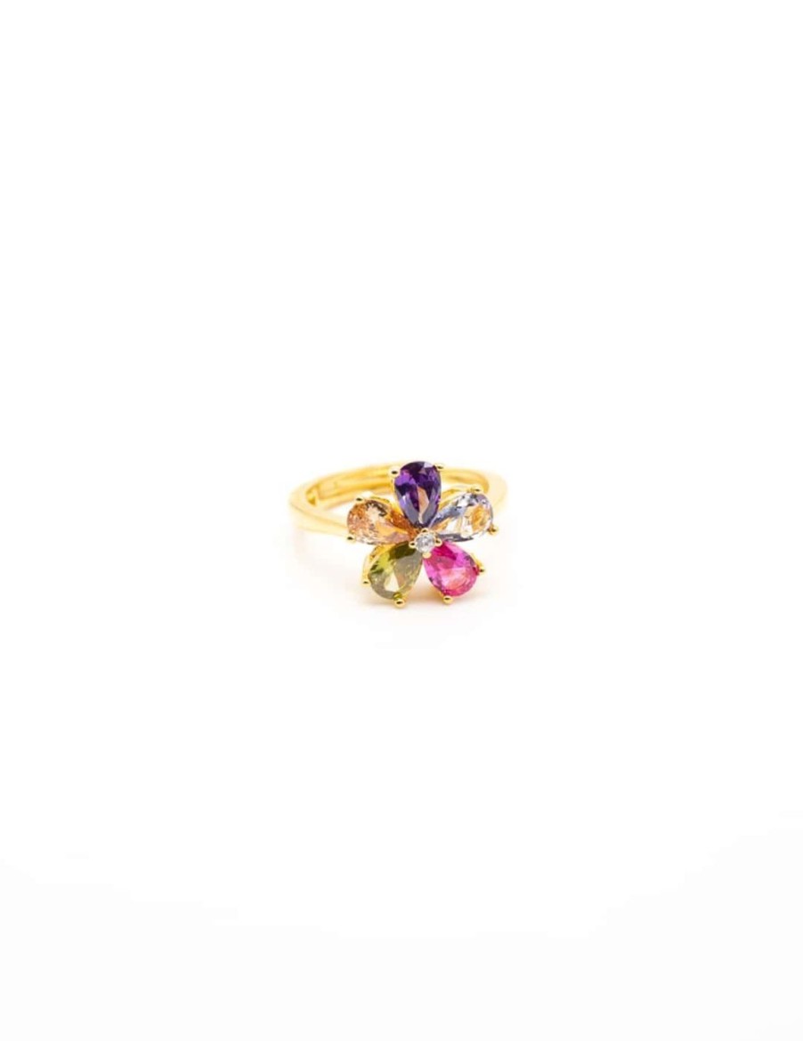 Anelli Crisafi Gioielli | Anello Fiore Multicolor